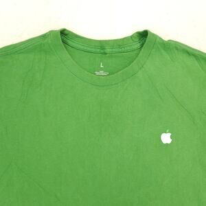 Apple Short Sleeve Crew Neck Graphic T Shirt Mens Size Large L Green